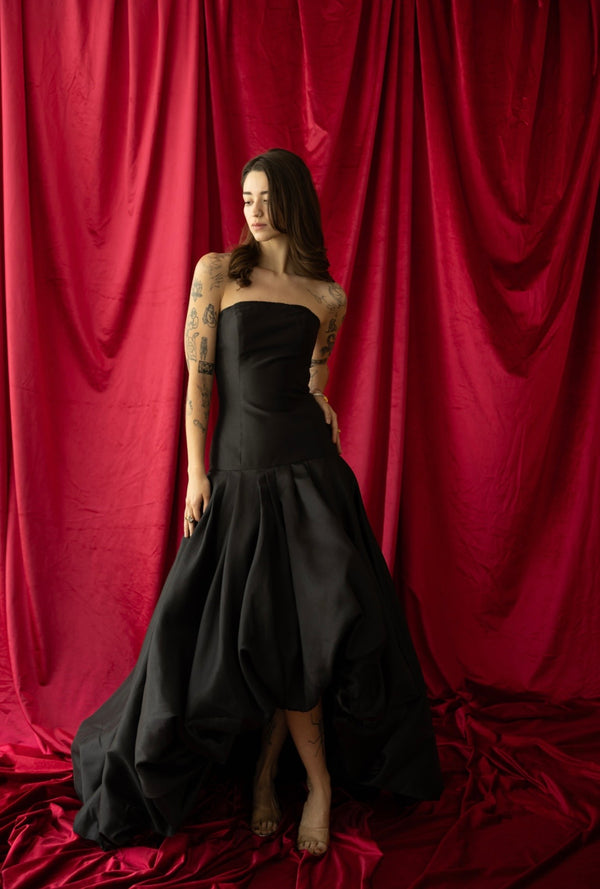 Vestido ampon negro