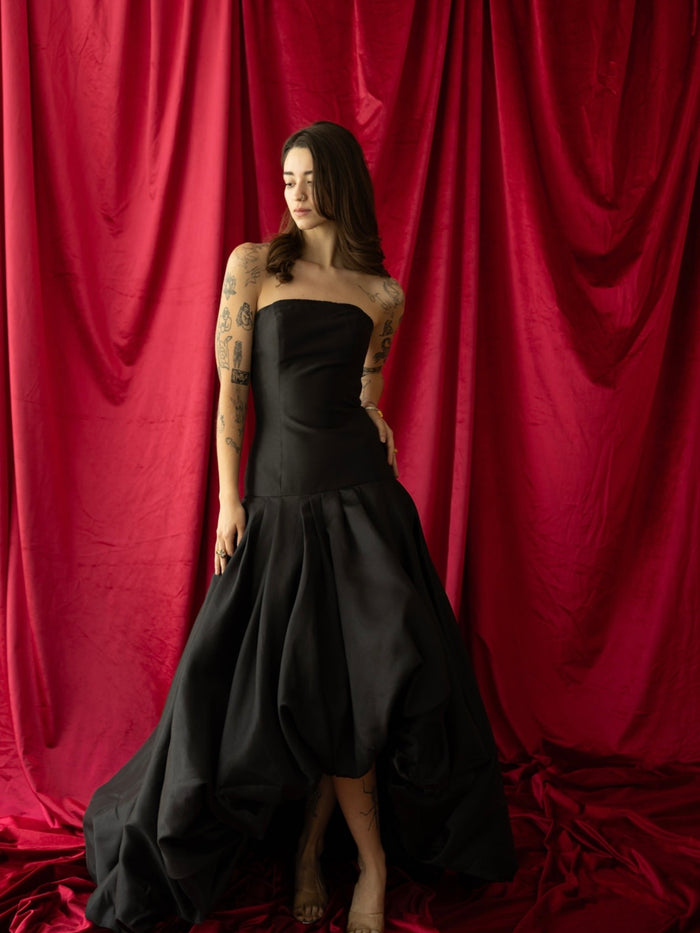 Vestido ampon negro