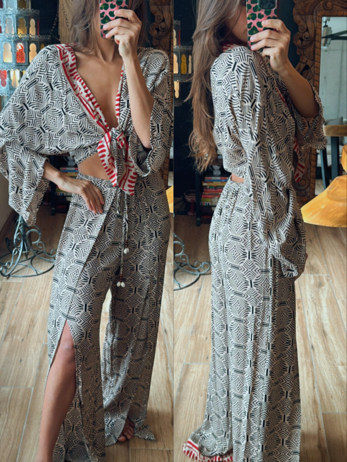 Pantalon y blusa playa