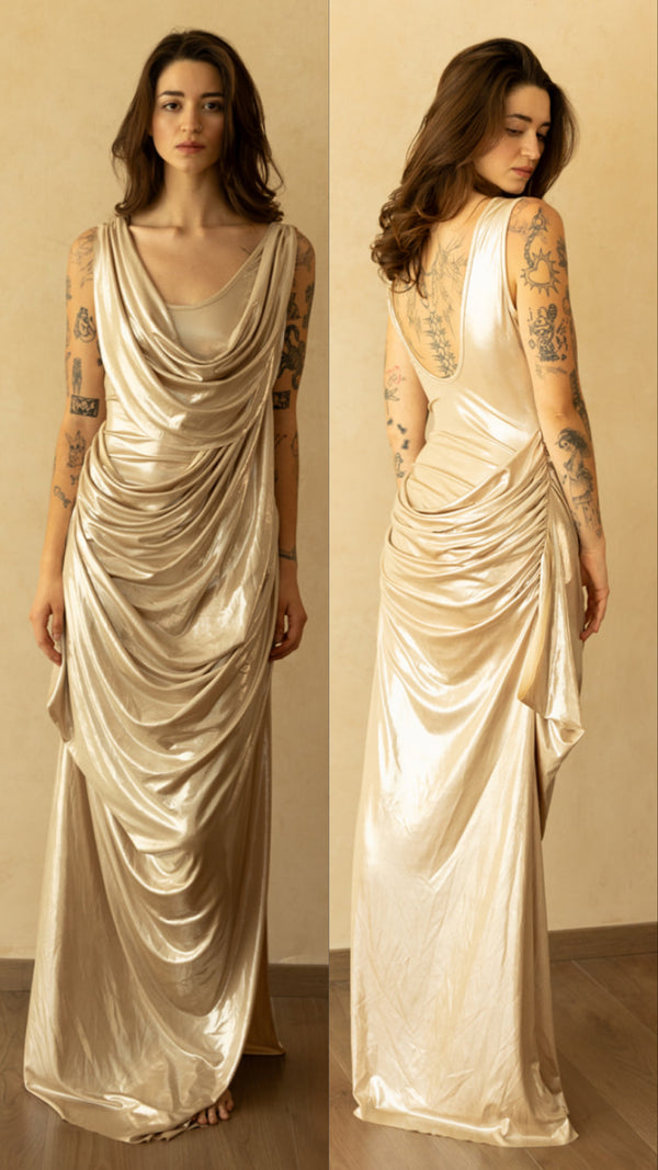 Vestido diosa metálico