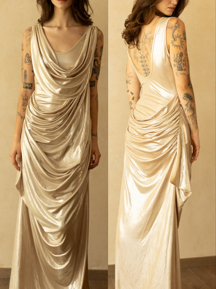 Vestido diosa metálico