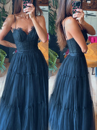 Vestido ampon Tul top encaje