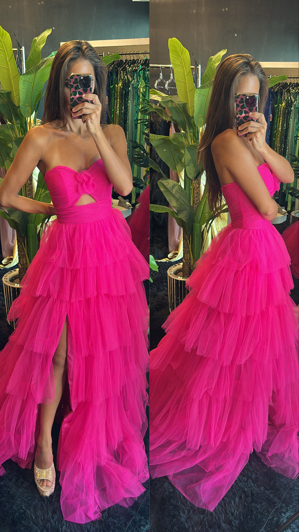 Vestido Rosa Olanes Tul