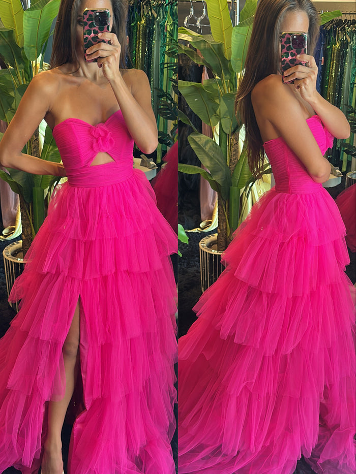Vestido Rosa Olanes Tul