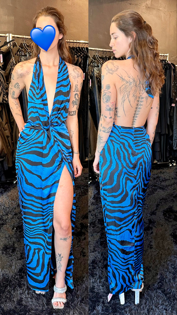 Vestido zebra azul