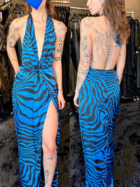Vestido zebra azul