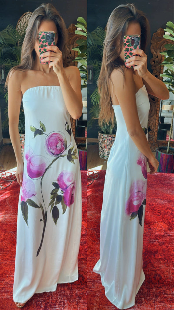 Vestido blanco con flores