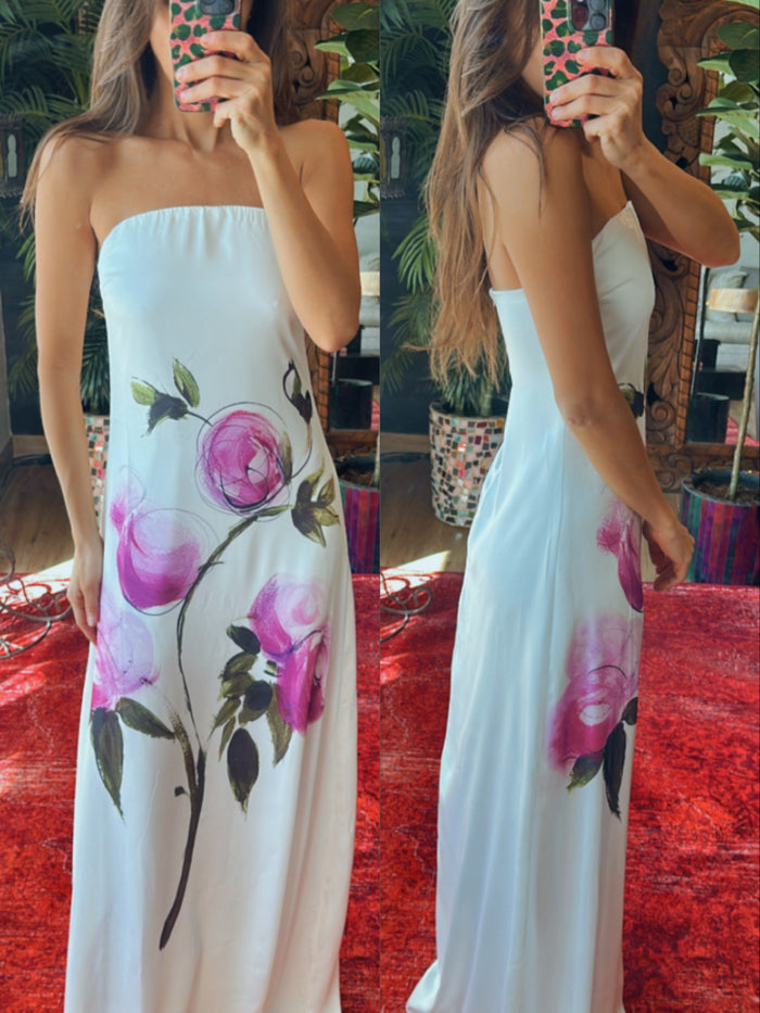 Vestido blanco con flores
