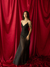 Vestido negro transparente