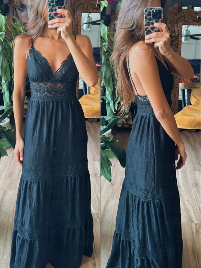 Vestido boho negro