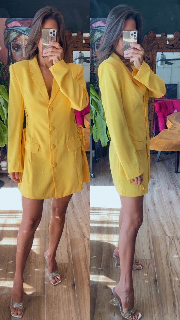 Vestido blazer amarillo