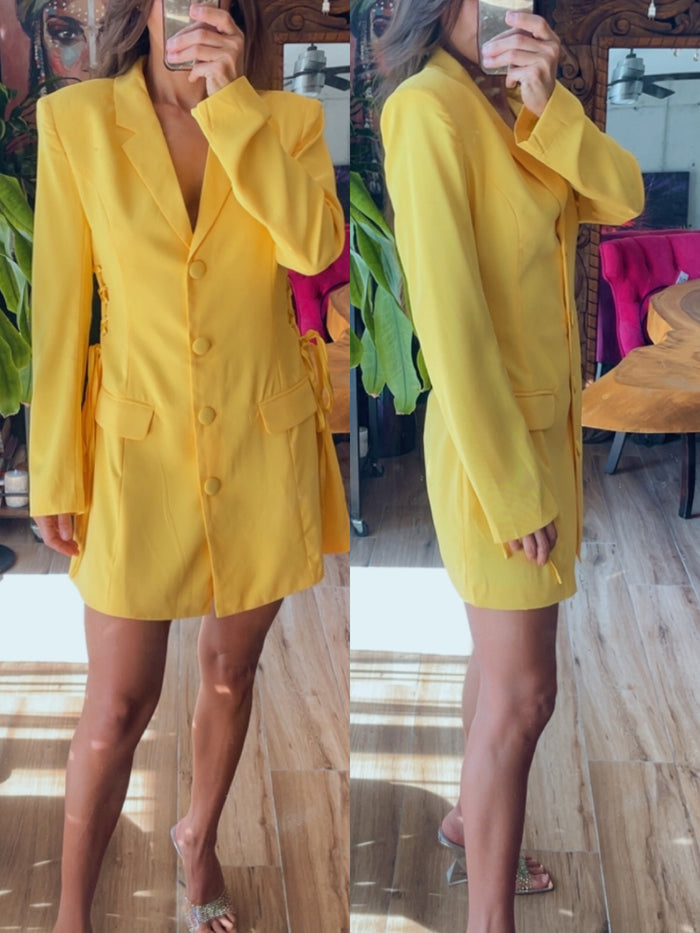 Vestido blazer amarillo