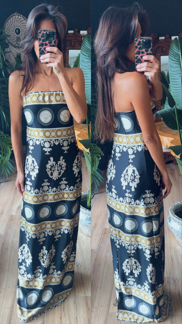 Vestido satin estampado