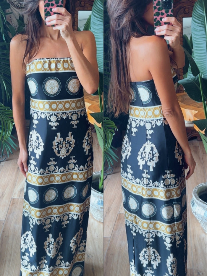 Vestido satin estampado
