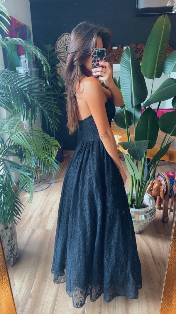 Vestido ampon encaje