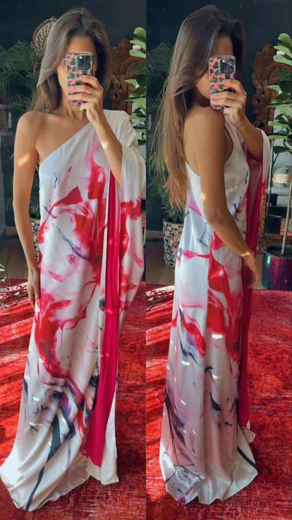 Vestido capa estampado