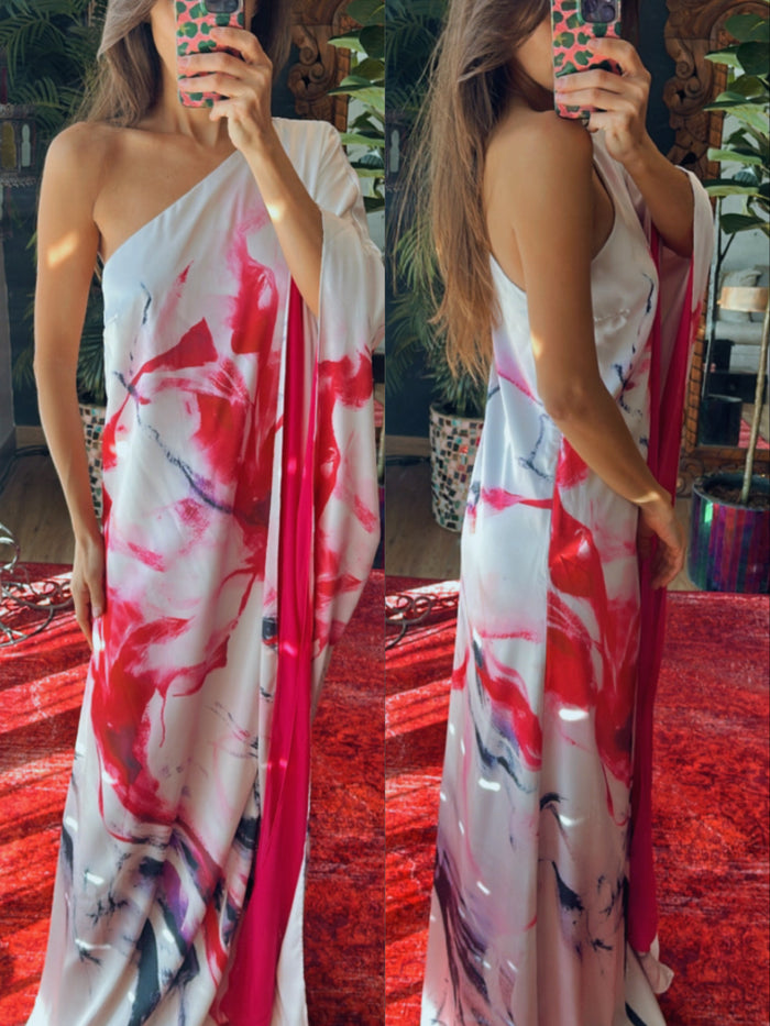 Vestido capa estampado