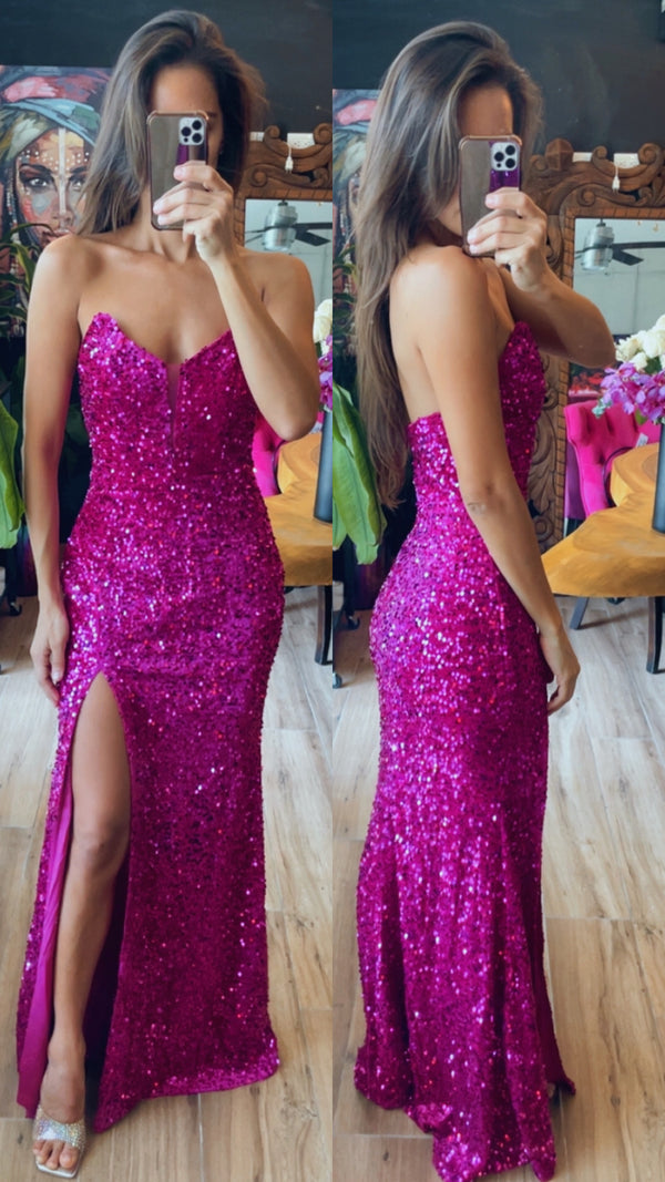 Vestido lentejuela fiuscha