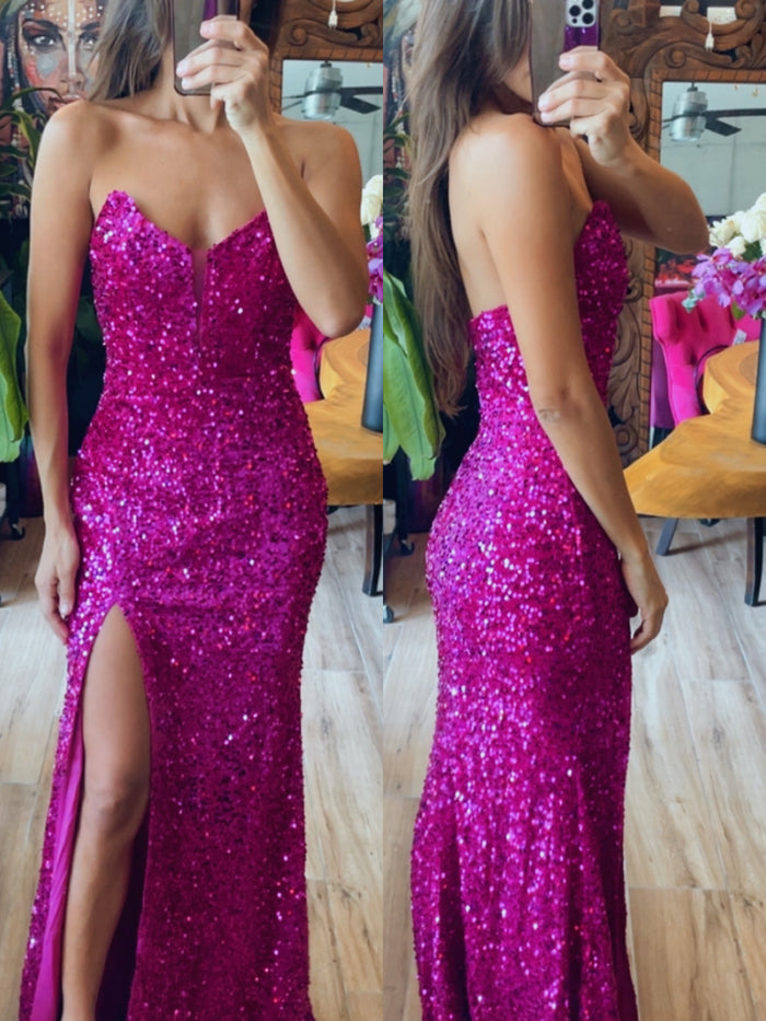 Vestido lentejuela fiuscha