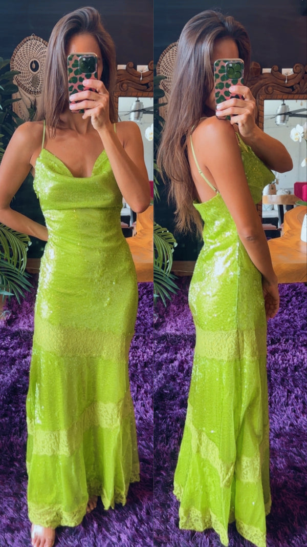 Vestido lentejuela lima