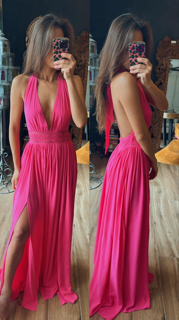 Vestido rosa playa