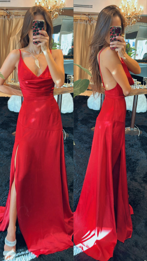 Vestido Satin rojo