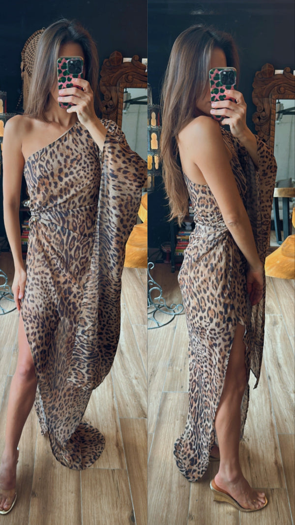 Vestido una manga animal print