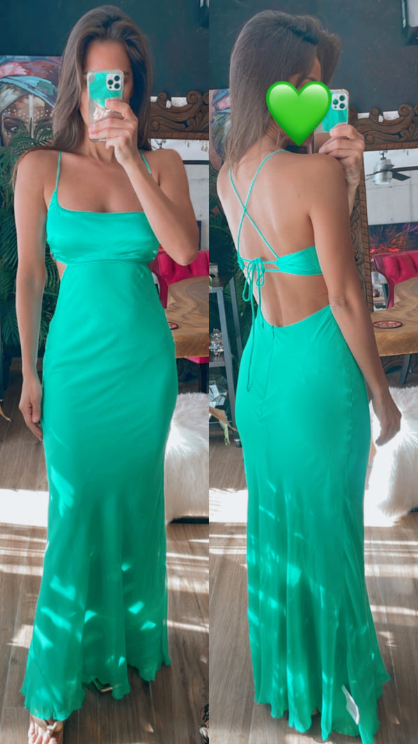 Vestido verde gasa